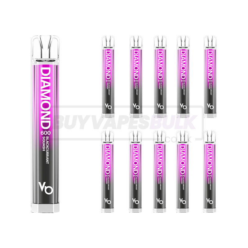 Blackcurrant Squash Vapes Bars Diamond 600 Puff Disposable Vape 10 Pack ...