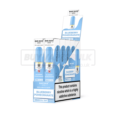 Blueberry Pomegranate Bar Juice 5000 Nic Salt E-Liquid Pack of 10 x (10ml)