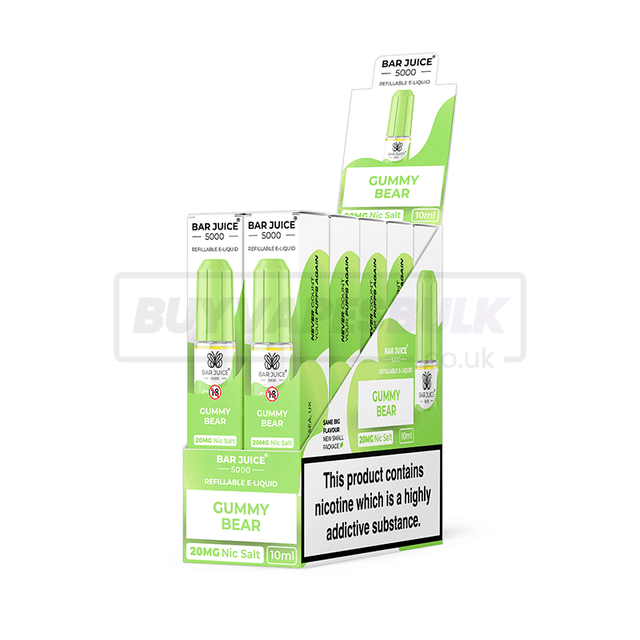 Gummy Bear Bar Juice 5000 Nic Salt E-Liquid Pack of 10 x (10ml)