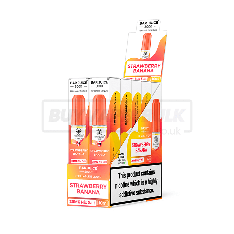 Strawberry Banana Bar Juice 5000 Nic Salt E-Liquid Pack of 10 x (10ml)