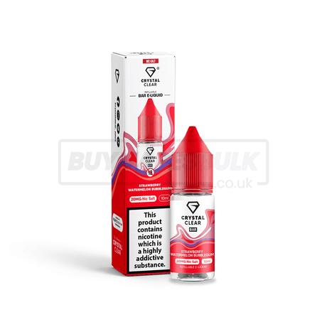 Strawberry Watermelon Bubblegum Crystal Clear Juice Nic Salt E-Liquid Pack of 10