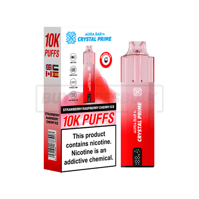 Strawberry Raspberry Cherry Ice Crystal Prime 10K Puffs 5 Pack