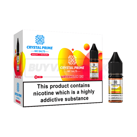 Watermelon Ice Crystal Prime Nic Salt E-Liquid Pack of 10