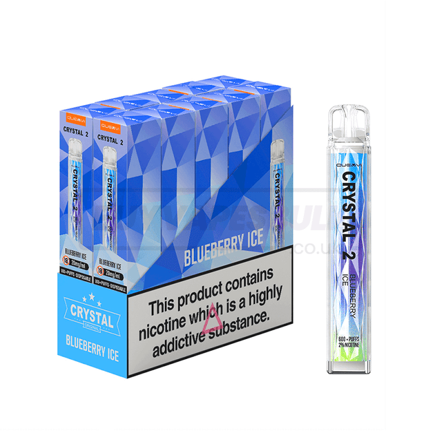 Blueberry Ice QUEVVI Crystal Bar 2 600 Puff Disposable Vape 10 Pack