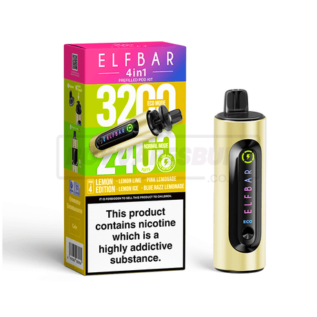 Lemon Edition Elf Bar 4 in 1 Puff Disposable Vape 5 Pack