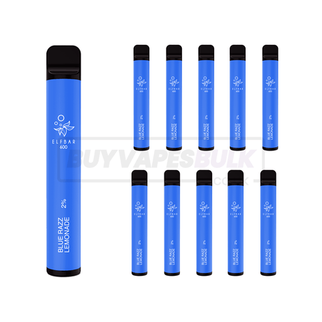 Blue Razz Lemonade Elf Bar 600 Puff Disposable Vape 10 Pack