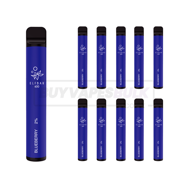 Blueberry Elf Bar 600 Puff Disposable Vape 10 Pack