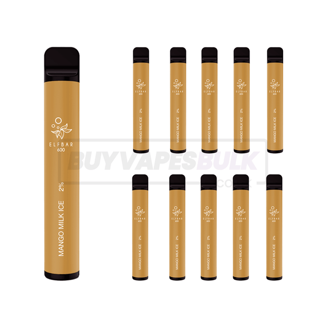 Mango Milk Ice Elf Bar 600 Puff Disposable Vape 10 Pack