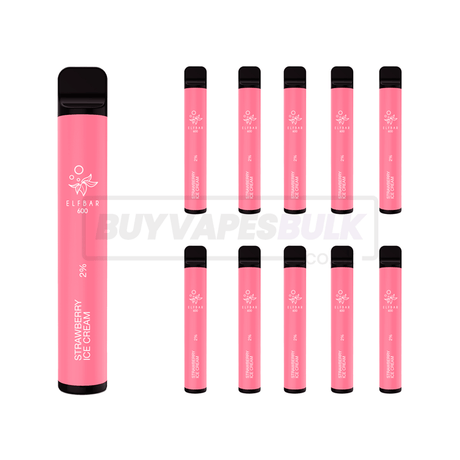 Strawberry Ice Cream Elf Bar 600 Puff Disposable Vape 10 Pack