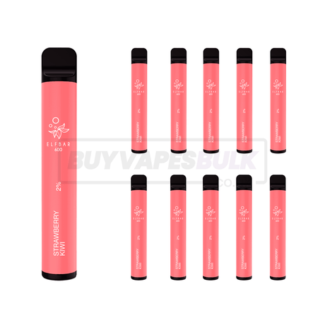 Strawberry Kiwi Elf Bar 600 Puff Disposable Vape 10 Pack