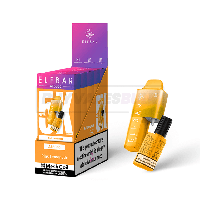 Pink Lemonade Elf Bar AF5000 Puff Disposable Vape 5 Pack