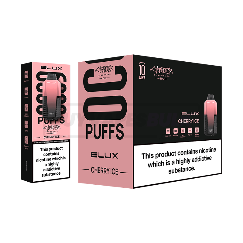 Cherry Ice Elux Cyberover 6K Puff Disposable Vape 10 Pack