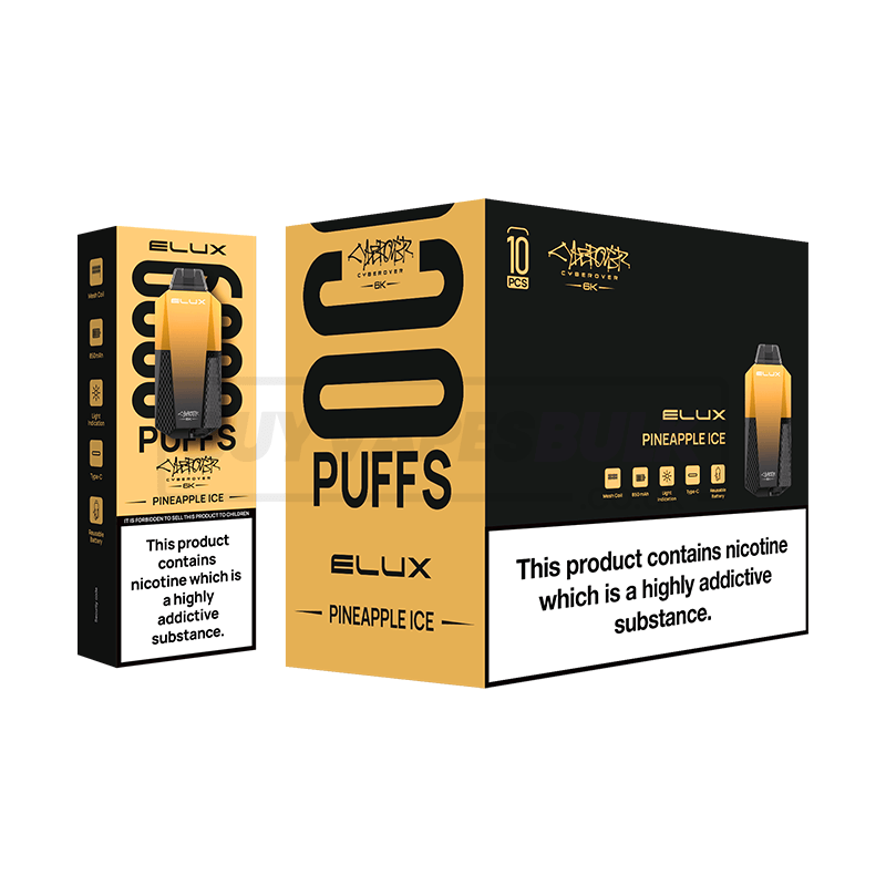 Pineapple Ice Elux Cyberover 6K Puff Disposable Vape 10 Pack