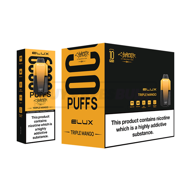 Triple Mango Elux Cyberover 6K Puff Disposable Vape 10 Pack