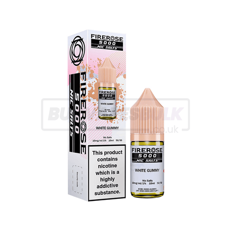 White Gummy Elux Firerose 5000 Nic Salt E-Liquid Pack of 10