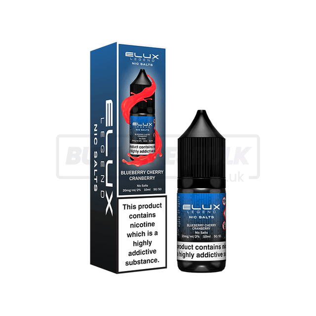 Blueberry Cherry Cranberry Elux Legend Nic Salt E-Liquid Pack of 10 x (10ml)