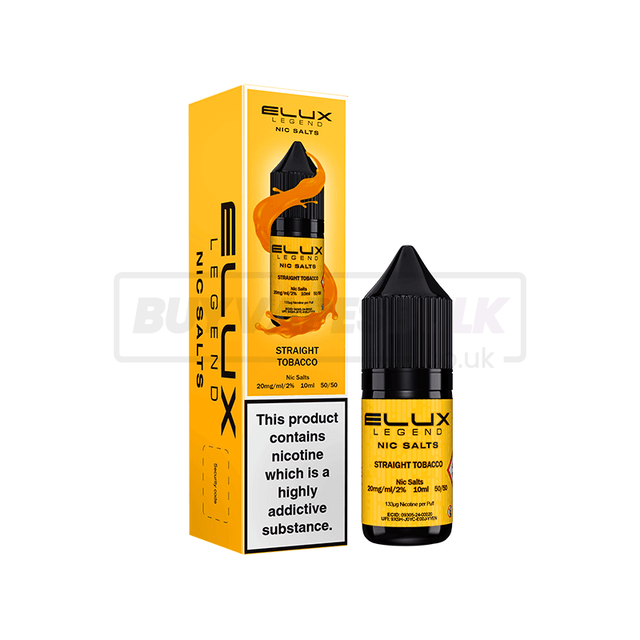 Straight Tobacco Elux Legend Nic Salt E-Liquid Pack of 10 x (10ml)