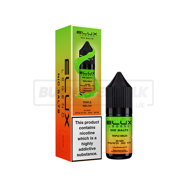 Triple Melon Elux Legend Nic Salt E-Liquid Pack of 10 x (10ml)