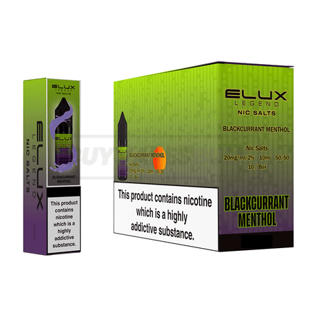 Blackcurrant Menthol Elux Legend Nic Salt E-Liquid Pack of 10