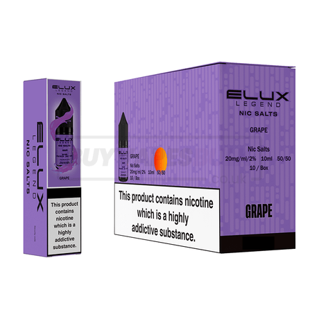 Grape Elux Legend Nic Salt E-Liquid Pack of 10