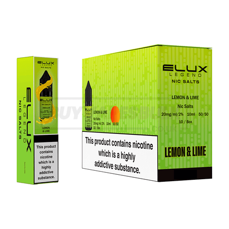 Lemon Lime Elux Legend Nic Salt E-Liquid Pack of 10 x (10ml)