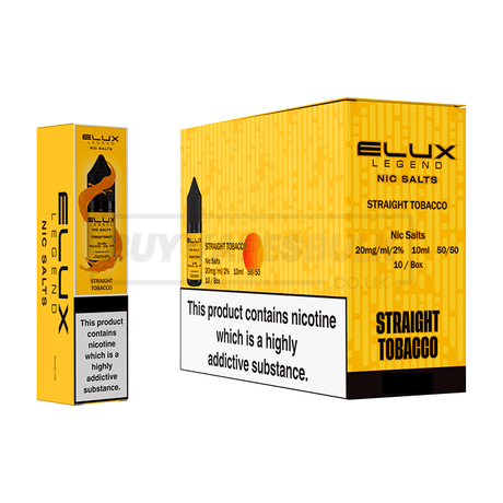 Straight Tobacco Elux Legend Nic Salt E-Liquid Pack of 10