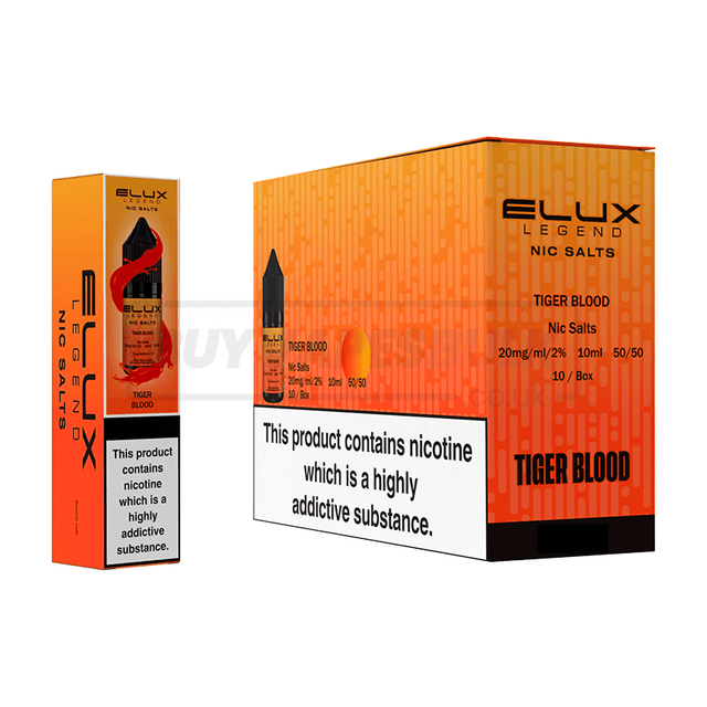 Tiger Blood Elux Legend Nic Salt E-Liquid Pack of 10 x (10ml)