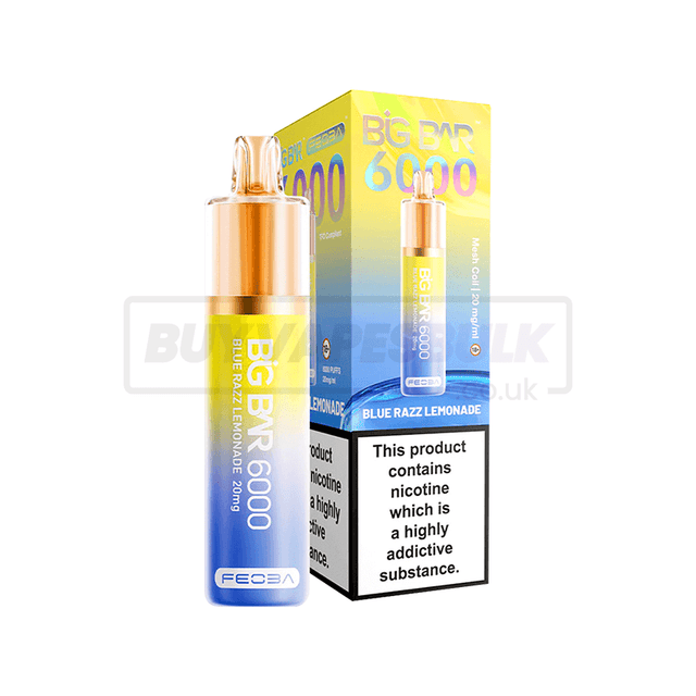 Blue Razz Lemonade Feoba Big Bar 6000 Puff Disposable Vape 5 Pack