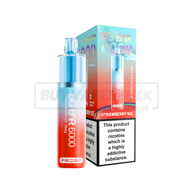 Strawberry Ice Feoba Big Bar 6000 Puff Disposable Vape 5 Pack