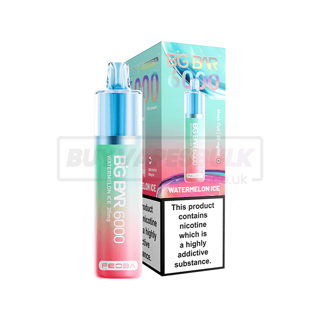 Watermelon Ice Feoba Big Bar 6000 Puff Disposable Vape 5 Pack