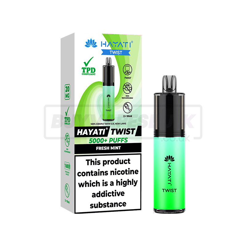 Fresh Mint Hayati Twist 5000 Puff Disposable Vape 5 Pack