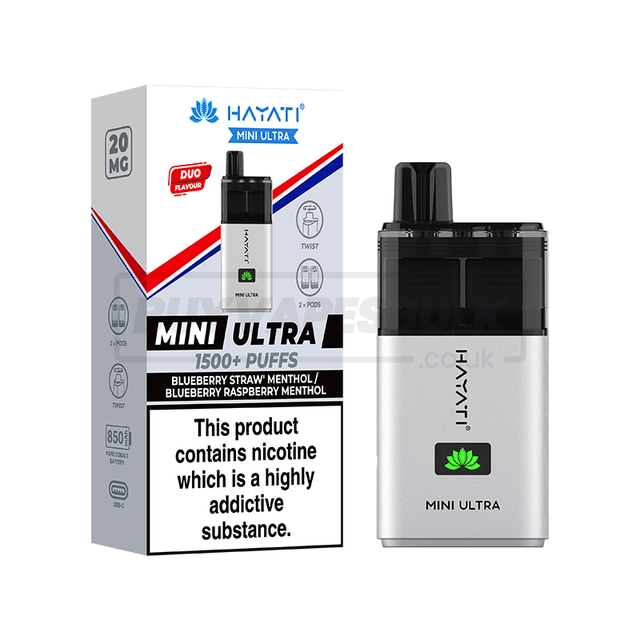 Blueberry Strawberry Menthol / Blueberry Raspberry Menthol Hayati Ultra Mini 1500 5 Pack