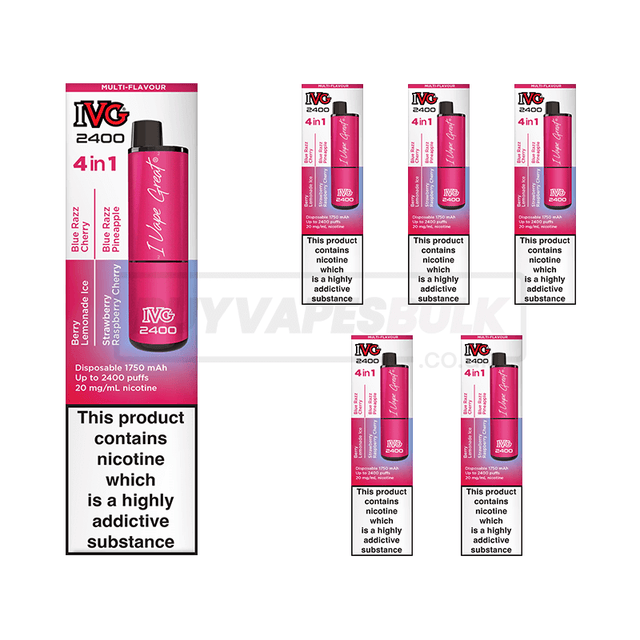 Berry Edition IVG 2400 Puff Disposable Vape 5 Pack