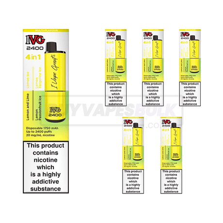 Lemon Edition IVG 2400 Puff Disposable Vape 5 Pack