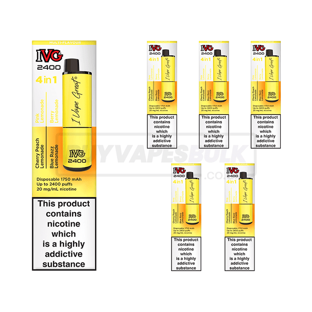 Lemonade Edition IVG 2400 Puff Disposable Vape 5 Pack