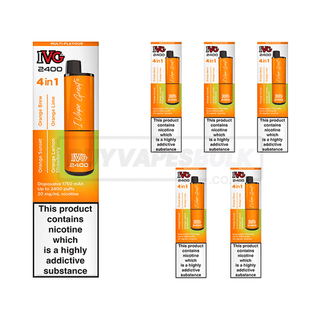 Orange Edition IVG 2400 Puff Disposable Vape 5 Pack