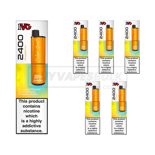 Pineapple Ice Ice IVG 2400 Puff Disposable Vape 5 Pack