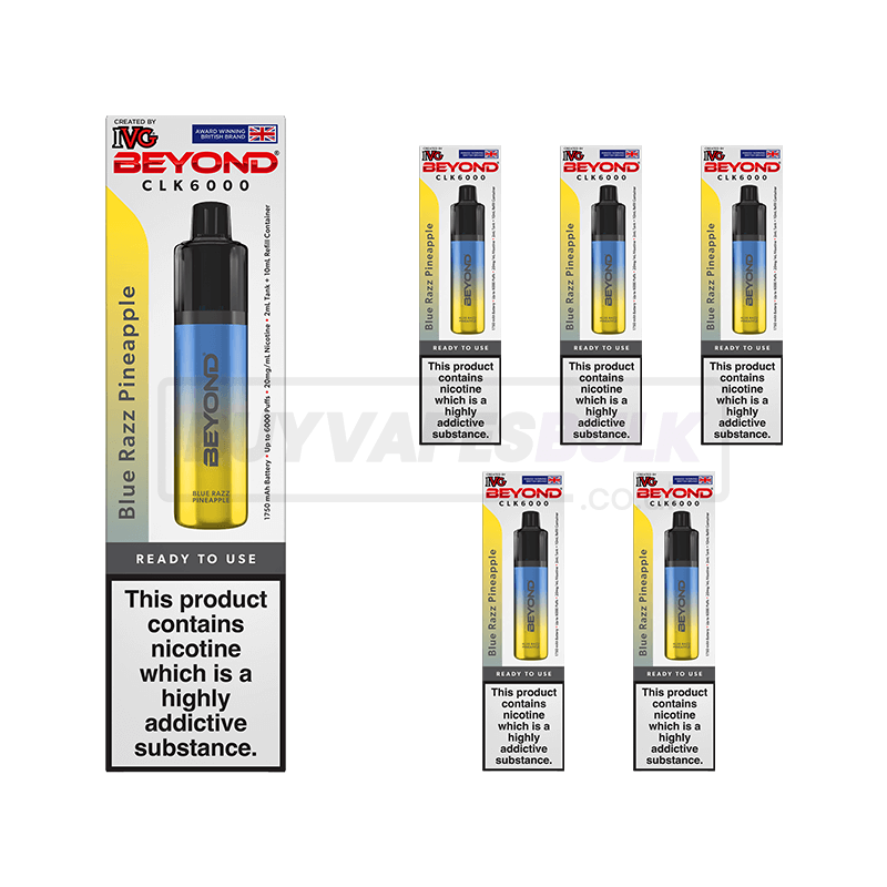 Blue Razz Pineapple IVG Beyond CLK6000 Disposable Vape 5 Pack