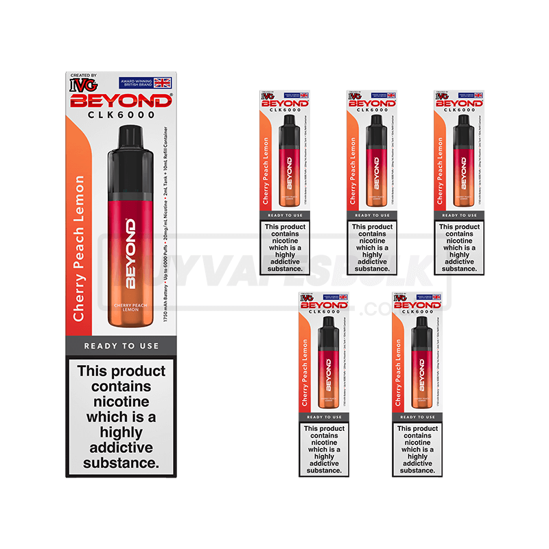 Cherry Peach Lemonade IVG Beyond CLK6000 Disposable Vape 5 Pack