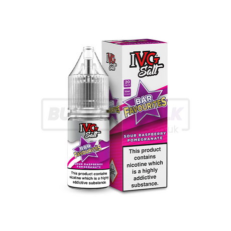 Sour Raspberry Pomegranate IVG Nic Salt E-Liquid Pack of 10 x (10ml)