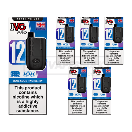 Blue Sour Raspberry IVG Pro 12 Starter Kit 5 Pack