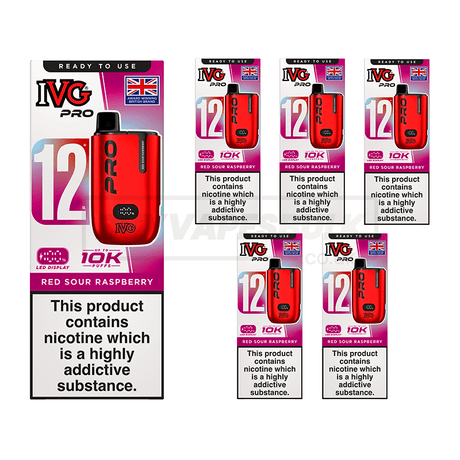 Red Sour Raspberry IVG Pro 12 Starter Kit 5 Pack