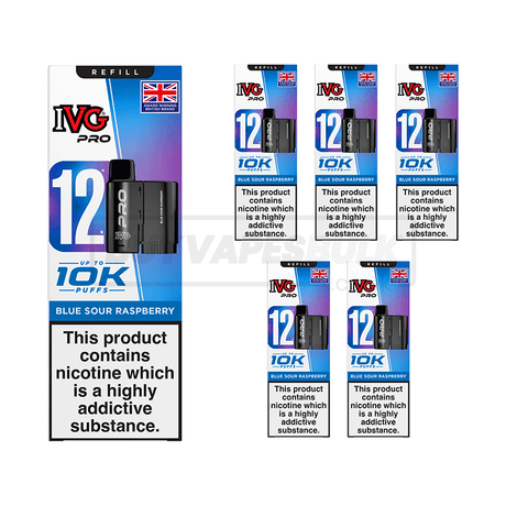 Blue Sour Raspberry IVG Pro 12 Refill Pods 5 Pack