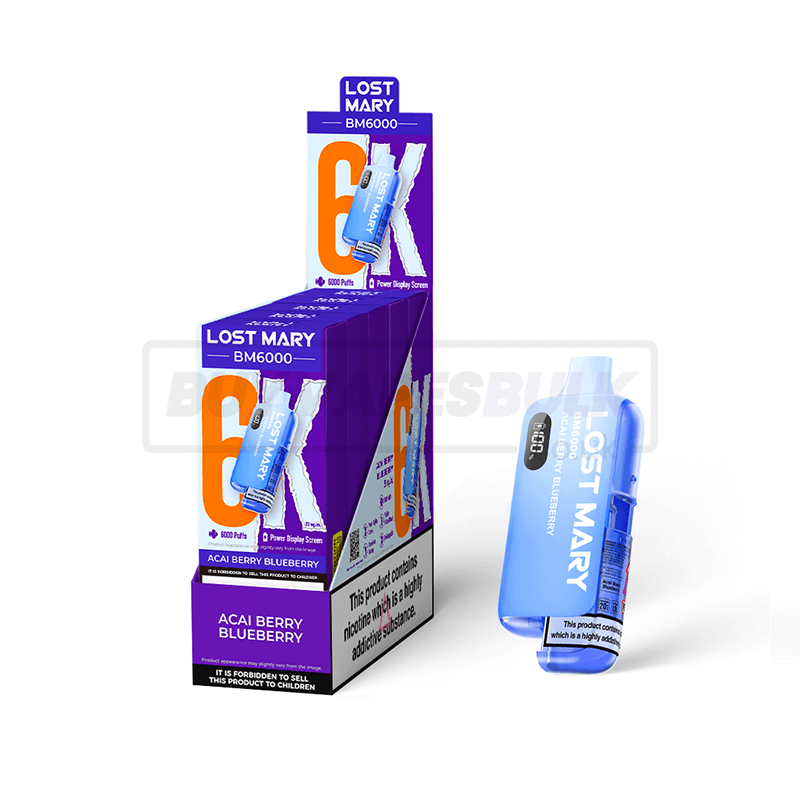 Acai Berry Blueberry Lost Mary BM6000 Puff Disposable Vape 5 Pack