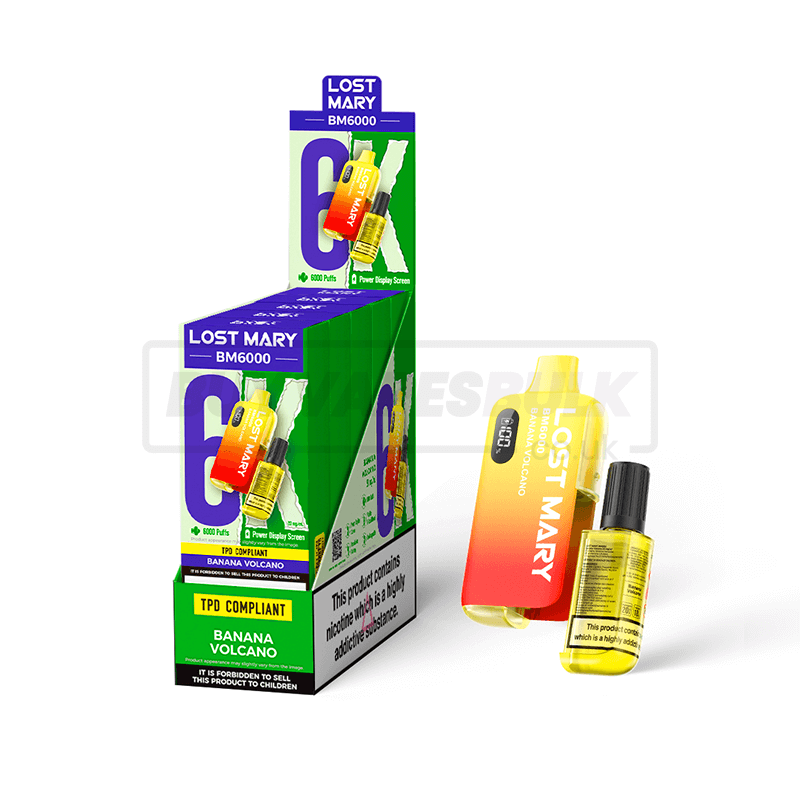 Banana Volcano Lost Mary BM6000 Puff Disposable Vape 5 Pack