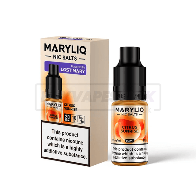 Citrus Sunrise Maryliq by Lost Mary Nic Salt E-Liquid Pack of 10 x (10ml)