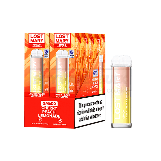 Cherry Peach Lemonade Lost Mary QM600 Disposable Vape 10 Pack