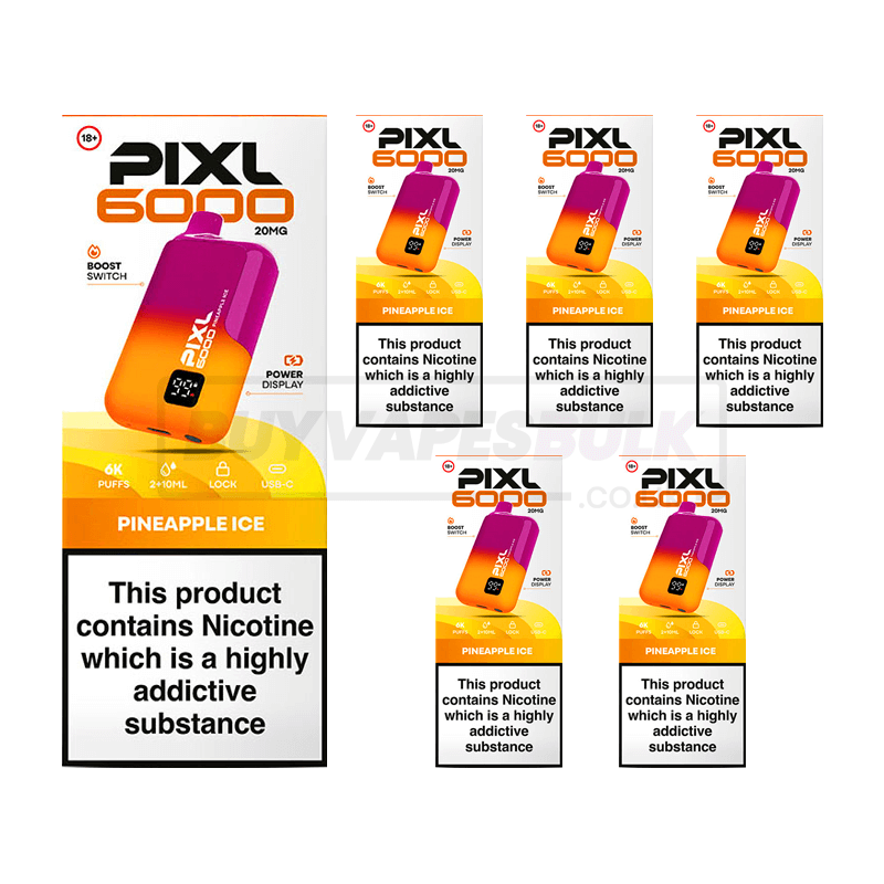 Pineapple Ice Pixl 6000 Puff Disposable Vape 5 Pack