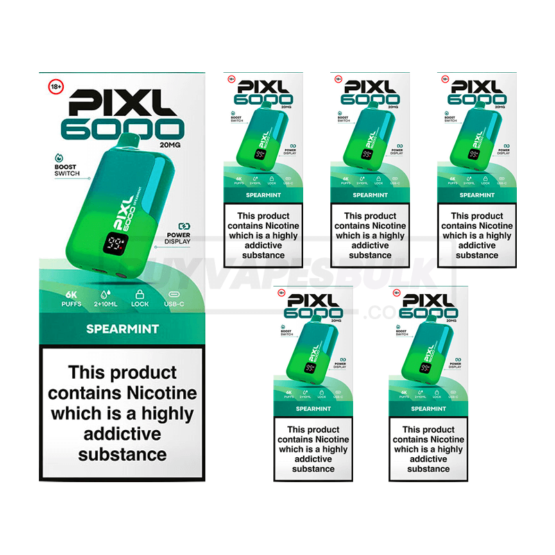 Spearmint Pixl 6000 Puff Disposable Vape 5 Pack