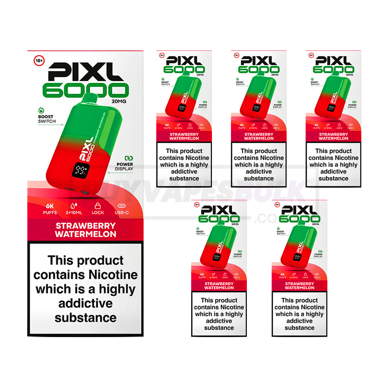 Strawberry Watermelon Pixl 6000 Puff Disposable Vape 5 Pack